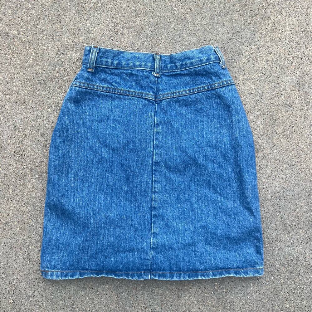 Vintage 80s J Jordan high-rise bareback pencil denim jean skirt Size 7